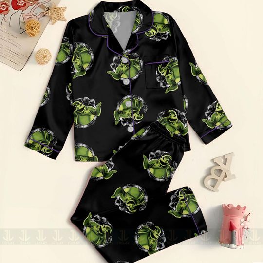 Discover Oogie Boogie Bash Unisex  Satin Pajamas Set, Spooky Season Shirt, Long Sleeve And Short Styles