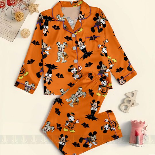 Mickey Vampire Dracula Pumpkin Bat Mummy Emotion Pajamas Set
