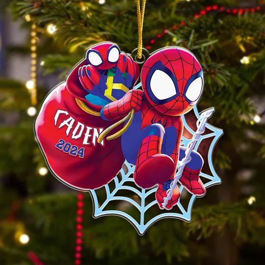 Personalized Spider Ornament, Spider Christmas Gift, Christmas Ornament For Kid, Christmas Tree Decor Gift For Kid