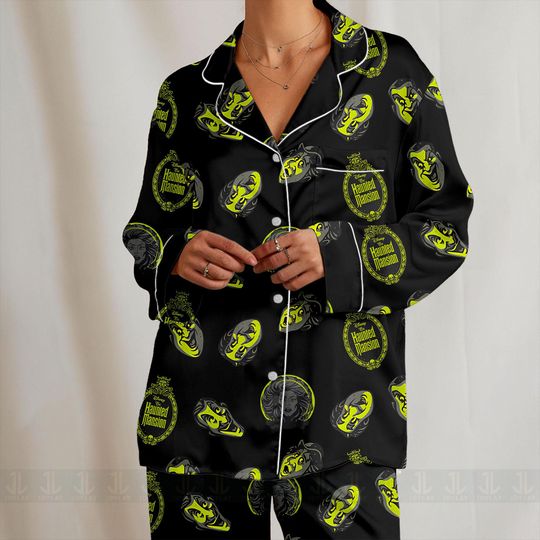 Discover The Haunted Mansion Madame Leota Unisex Satin Pajamas Set, Disney Christmas Pajamas , Long Sleeve And Short Styles