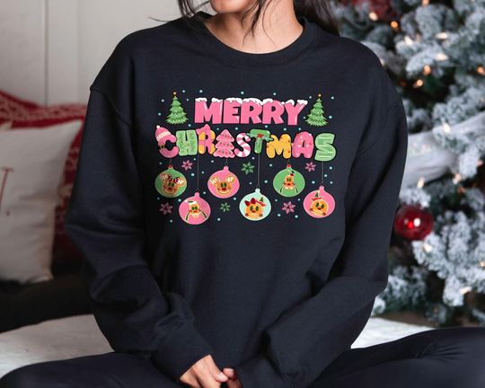 Discover Merry Christmas Ornaments Shirt | Retro Disney Holiday Tee | Vintage Mickey Minnie Disney World Family Matching Xmas Gift 2025