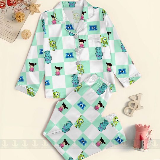 Monster University Mike Wazowski Jame Sullivan Unisex Pajamas Set