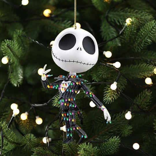 Discover Nightmare Skeleton Suit Christmas Ornament, Skeleton Horror Character Christmas Tree Decor, Before Xmas Movie Keepsake Gift For Kid