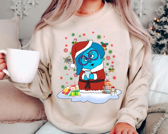 Discover Inside Out Sadness Christmas Shirt | Retro Disney Pixar Holiday Tee | Vintage Funny Disney World Family Matching Xmas Gift 2025