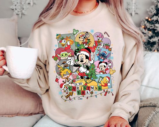 Discover In My Christmas Era Disney Shirt | Retro Vintage Disney Xmas Sweatshirt | Holiday Family Matching Outfit 2025