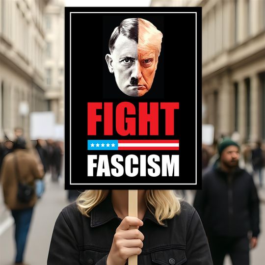 Discover FIGHT FASCISM, No Kings In America Protest Sign, Anti-Trump Resistance Political Activist Protest Poster,  Resist Fascism Rally Sign