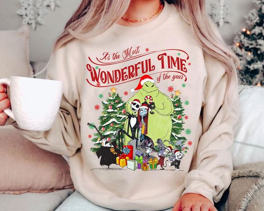 Discover Nightmare Before Christmas Shirt | Retro Disney Holiday Tee | Vintage Jack Skellington Family Matching Xmas Gift | Wonderful Time 2025