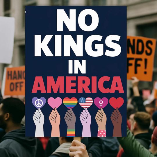Discover Protest Sign No Kings In America Activist Art Poster