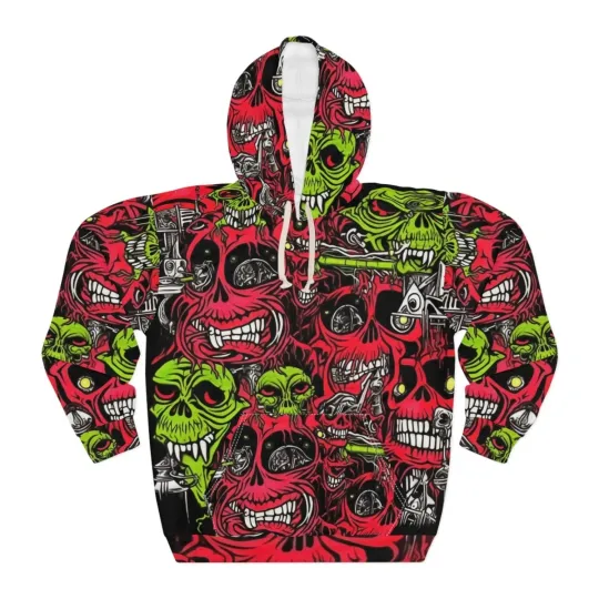 Discover Halloween Ghouls Unisex Pullover Hoodie All Over Print