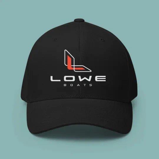 Discover Lowe Boats Logo Black Baseball Cap Adjustable