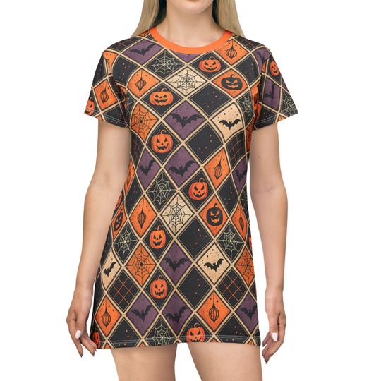 Discover Halloween T-Shirt Dress: Spooky Fall Party Costume