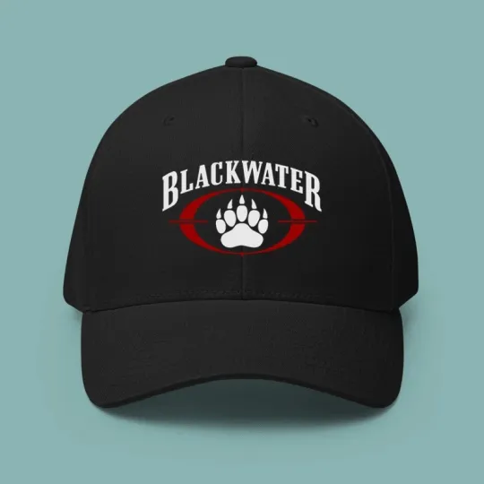Discover Blackwater Baseball Cap with Academi Logo Adjustable Black Hat