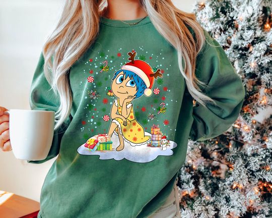 Inside Out Joy Christmas Sweatshirt | Retro Disney Pixar Holiday Sweatshirt | Cute Vintage Xmas Family Matching Tee 2025