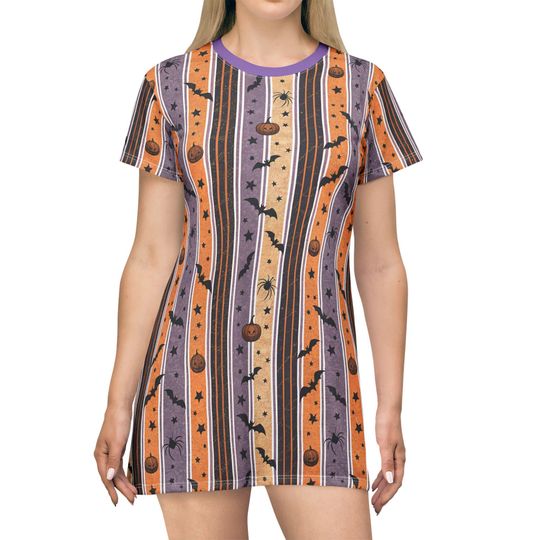 Spooky Vibes T-Shirt Dress, Halloween Witchy Dress