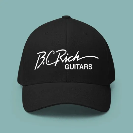 Discover BC Rich Guitars Logo Printed Black Hat Baseball Cap Adjustable