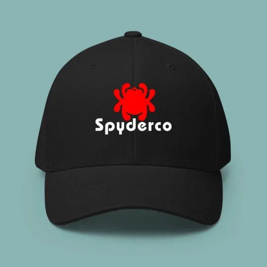 Discover Spyderco Logo Print Black Baseball Cap Adjustable