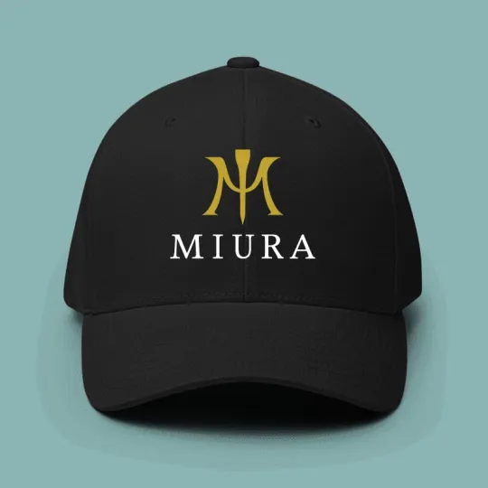 Discover Miura Golf Logo Printed Black Baseball Cap Adjustable