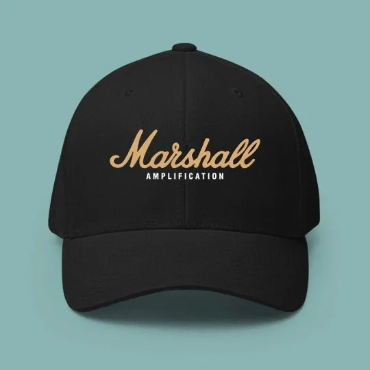 Discover Marshall Amplification Logo Printed Black Baseball Cap