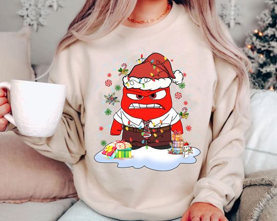 Discover Inside Out Angry Christmas Shirt | Retro Disney Pixar Holiday Sweatshirt | Funny Vintage Xmas Family Matching Tee 2025