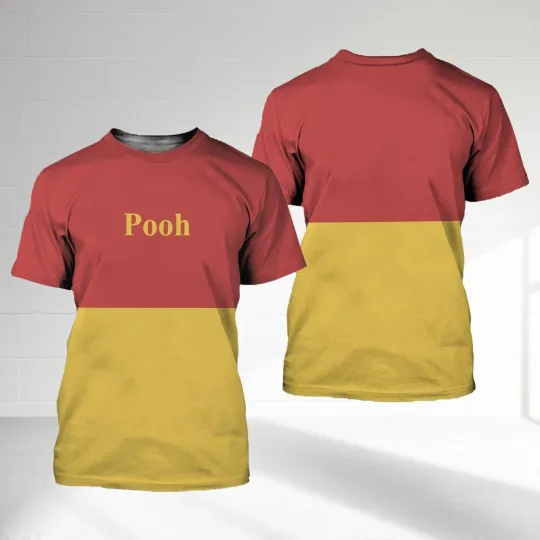 Discover Winnie The Pooh 3D Costume Shirt, Yellow Pooh Bear Cosplay Costume Hoodie, Hallo