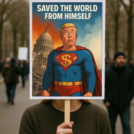 Discover No Kings In America Protest Sign, Anti-Trump Resistance, Political Activist Poster, Rally Sign, Resist Fascism Protest Poster,Superman Trump
