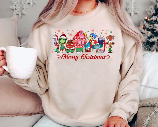 Discover Inside Out Merry Christmas Shirt | Retro Disney Pixar Holiday Tee | Vintage Disney World Family Matching Christmas Gift 2025