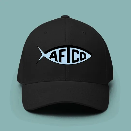 Discover AFTCO Fishing Logo Printed Black Hat Baseball Cap Adjustable