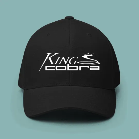 Discover King Cobra Golf Logo Black Adjustable Baseball Cap