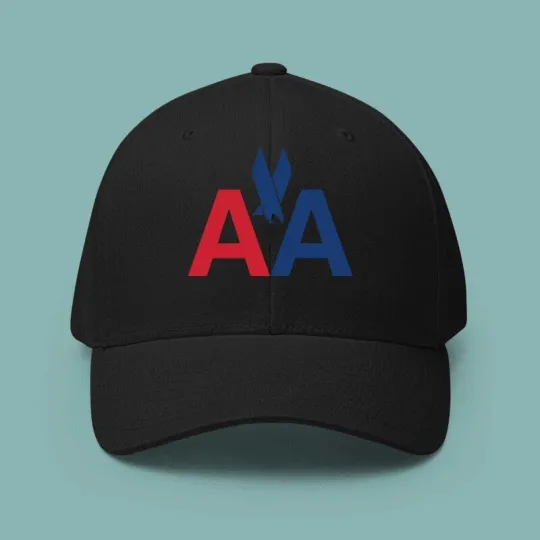 Discover American Airlines Logo Printed Black Hat Baseball Cap Adjustable