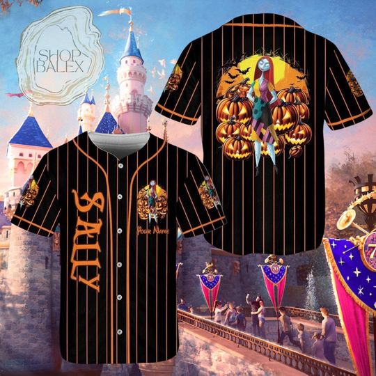 Discover Custom Sally Halloween Baseball Jersey, Nightmare Before Christmas Jersey Shirt