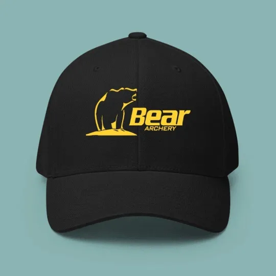 Discover Bear Archery Logo Printed Black Baseball Cap Adjustable