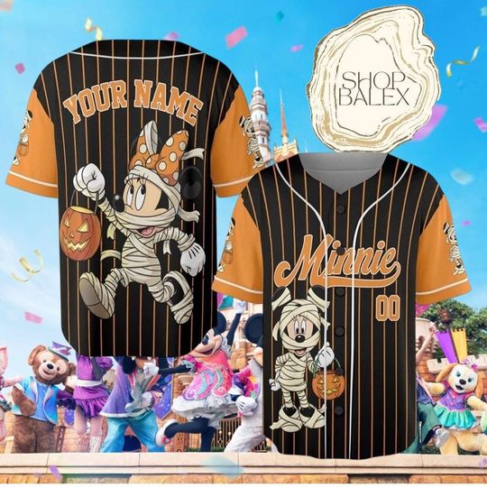 Discover Custom Halloween Baseball Jersey  Spooky Mummy Costume Jersey Shirt, Personalized Halloween Outfit for Adults & Kids