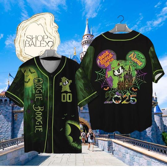 Discover Custom Halloween Baseball Jersey  Spooky Oogie Boogie Inspired Jersey Shirt, Personalized 2025 Halloween Outfit