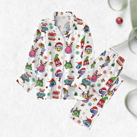Discover Inside Out 2 Christmas Pajamas Set, Emotional Mental Xmas Pajamas, Joy Sadness Anger Holiday Pajamas, Disney Christmas Party Gift
