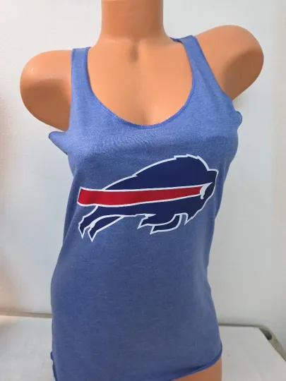 Women's Buffalo Bills Racerback Tank Top Football Shirt Royal