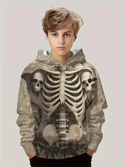 Discover 3D Bone Print Hooded Halloween - 3D All Over Print Hoodie