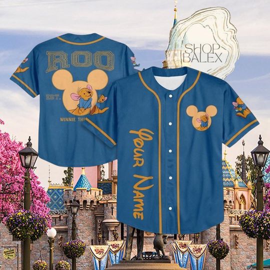 Discover Custom Roo Baseball Jersey, Personalized Winnie the Pooh Character Shirt