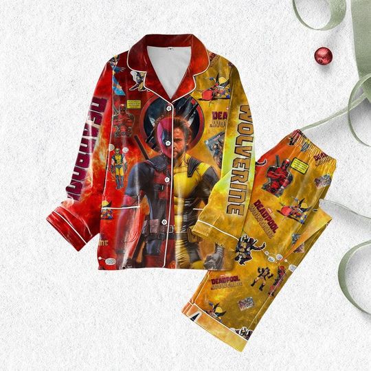 Deadpool Wolverine Pajama Set, Marvel Avengers Family Pajamas, Super Dad Set, Holiday Sleepwear
