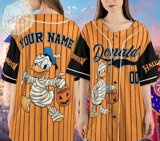 Discover Donald Duck Halloween Baseball Jersey Shirt, Custom Name Number Jersey