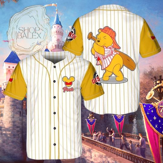 Discover Winnie the Pooh Baseball Jersey Shirt, Disney Character Jersey Top