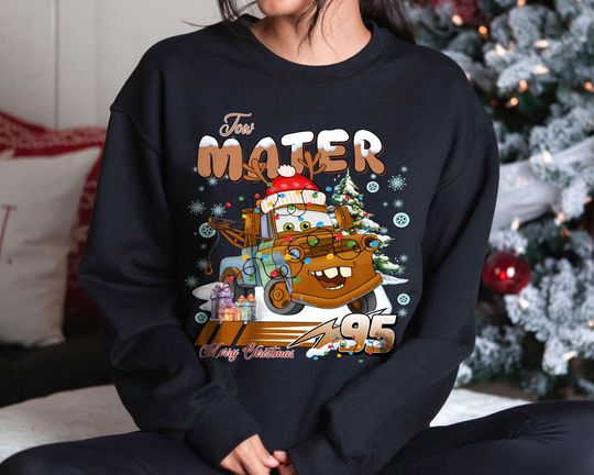 Discover Tow Mater Cars Christmas Shirt | Retro Disney Pixar Holiday Tee | Vintage Mater 95 Merry Xmas Top 2025 | Family Matching Disney World Gift
