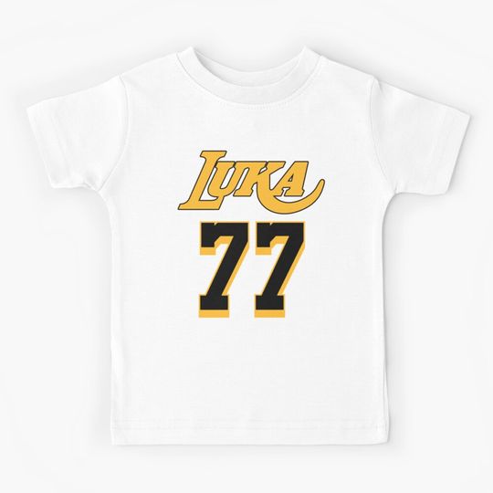 Discover Luka Doncic 77 Los Angeles Purple Jersey Kids T-Shirt