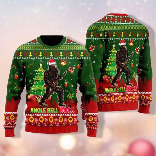 Christmas Bigfoot Ugly Xmas Sweater, Sasquatch Christmas Sweater, Monster Christmas Sweater Men, Kids Christmas Shirt, Sweater Women