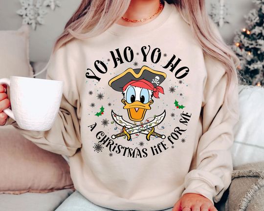 Discover Retro Donald Duck Pirate Christmas Shirt | Vintage Disney Xmas Tee | Family Matching Disney World Holiday Outfit
