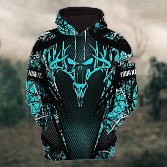 Discover Custom Name 3D All Over Print Colorful Hoodie Style 6 Deer Hunter Clot