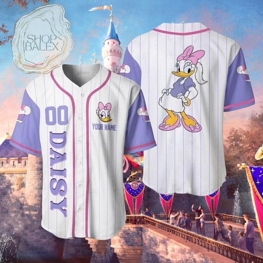 Discover Custom Daisy Duck Baseball Jersey, Personalized Disney Jersey Shirt