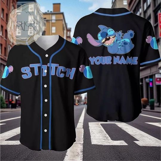 Custom Stitch Baseball Jersey, Lilo and Stitch Jersey Shirt