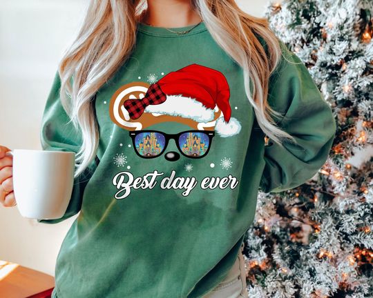 Discover Best Day Ever Disney Christmas Shirt | Retro Vintage Castle Sunglasses Tee 2025 | Disney World Trip Shirt | Family Matching Xmas Gift USA