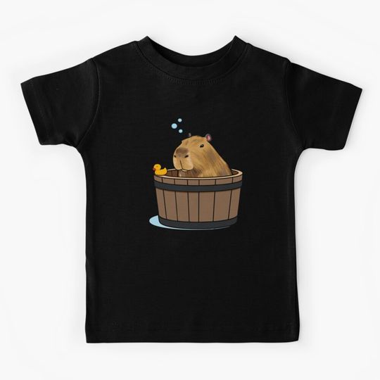 Capybara Bubble Bath Relaxation Art Kids T-Shirt