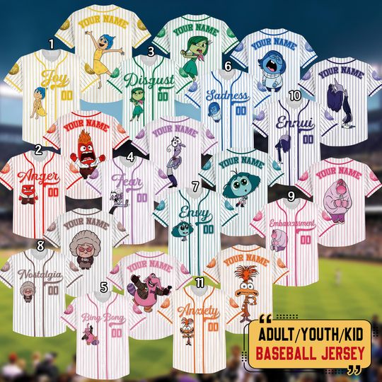 Discover Custom Disney Inside Out Halloween Baseball Jersey